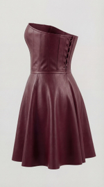 Платье корсетное праздничное кожаное