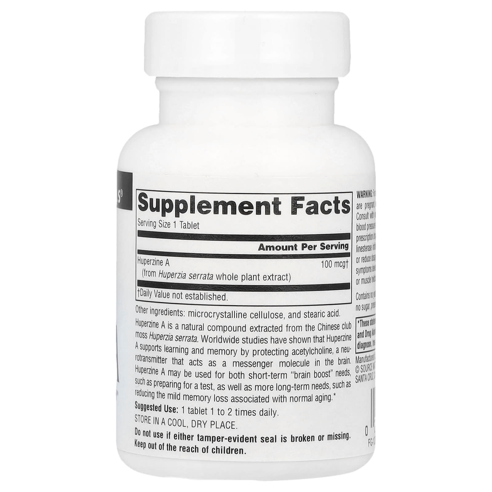 Source Naturals, Гуперзин A, 100 мкг, 60 таблеток