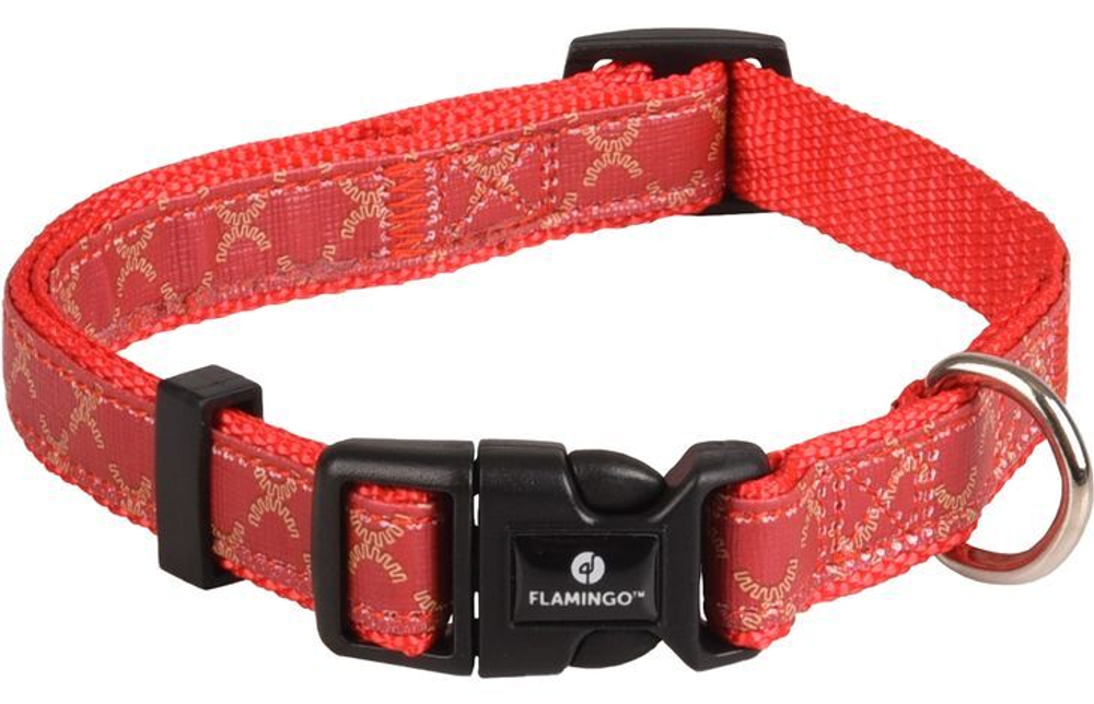 Ошейник ODIN M 30-45 см/ 15 мм, красный, Flamingo