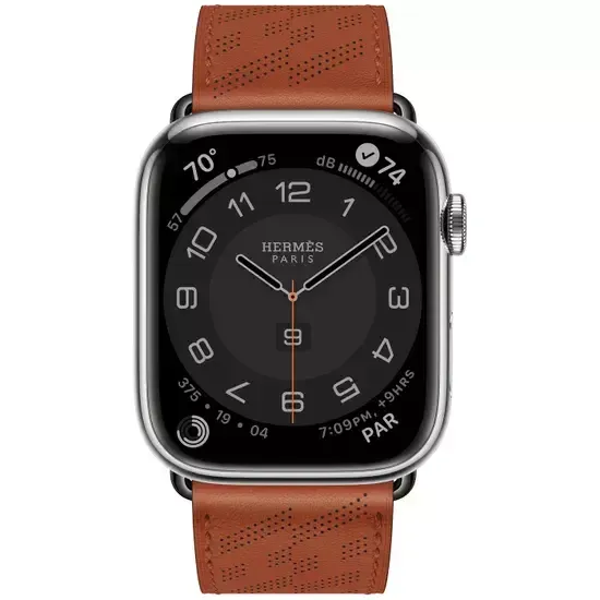Apple Watch Hermès 45mm Silver Stainless Steel Case with H Diagonal Single Tour Cuivre