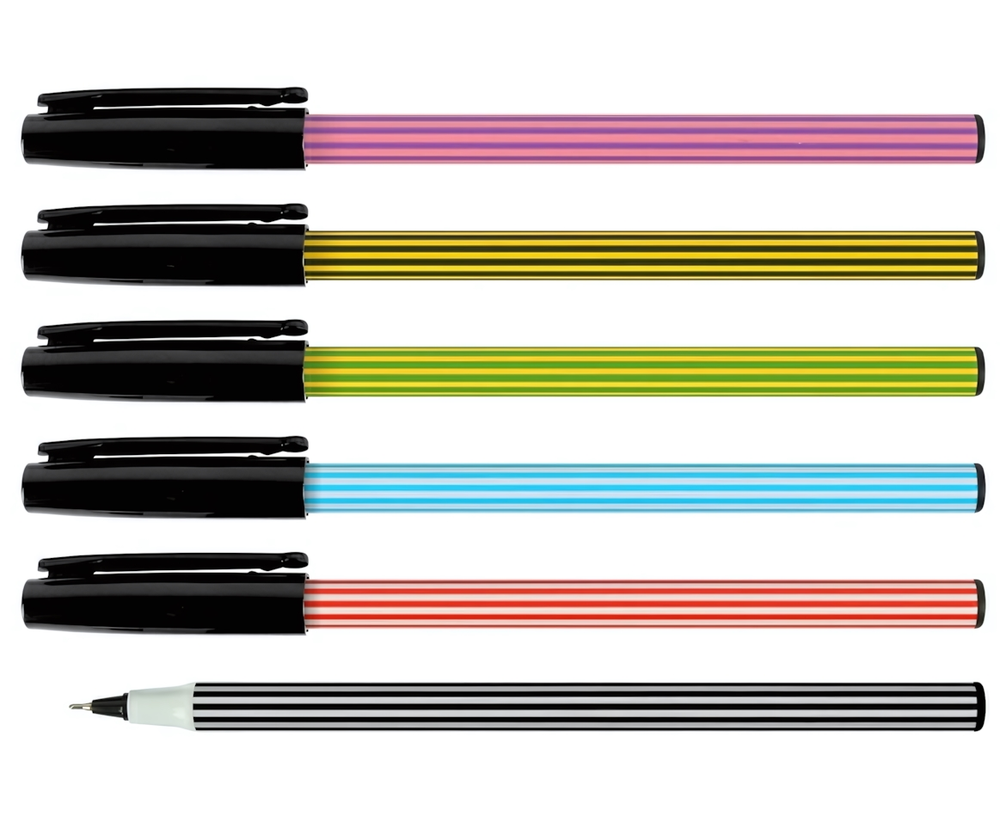 Ручка шарик. 0,7мм. "Stick" синяя, корпус в полосочку цвет ассорти (Darvish) Ручка шарик. 0,7мм. "Stick" синяя, корпус в полосочку цвет ассорти (Darvish)