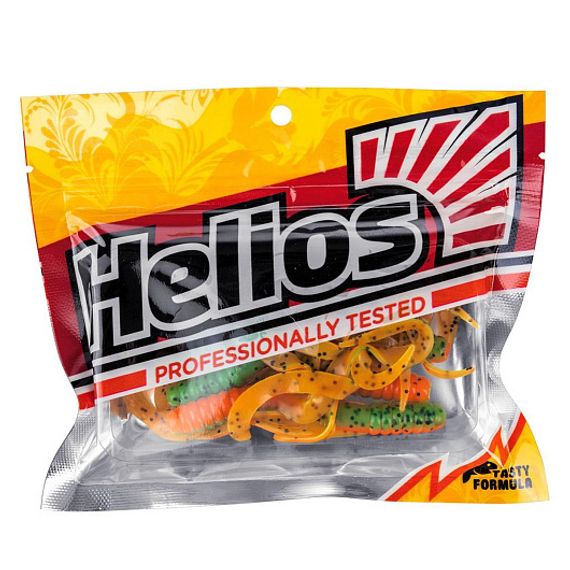 Твистер Credo Four Tail 3,35&#39;/8,5 см Pepper Green &amp; Orange 10шт. (HS-20-018) Helios