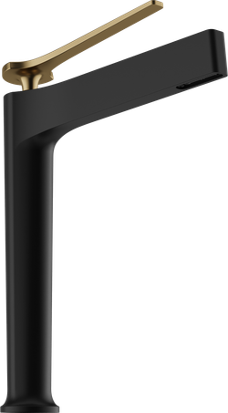 Смеситель для раковины STWORKI Аулум S06020BG матовый черный, матовое золото