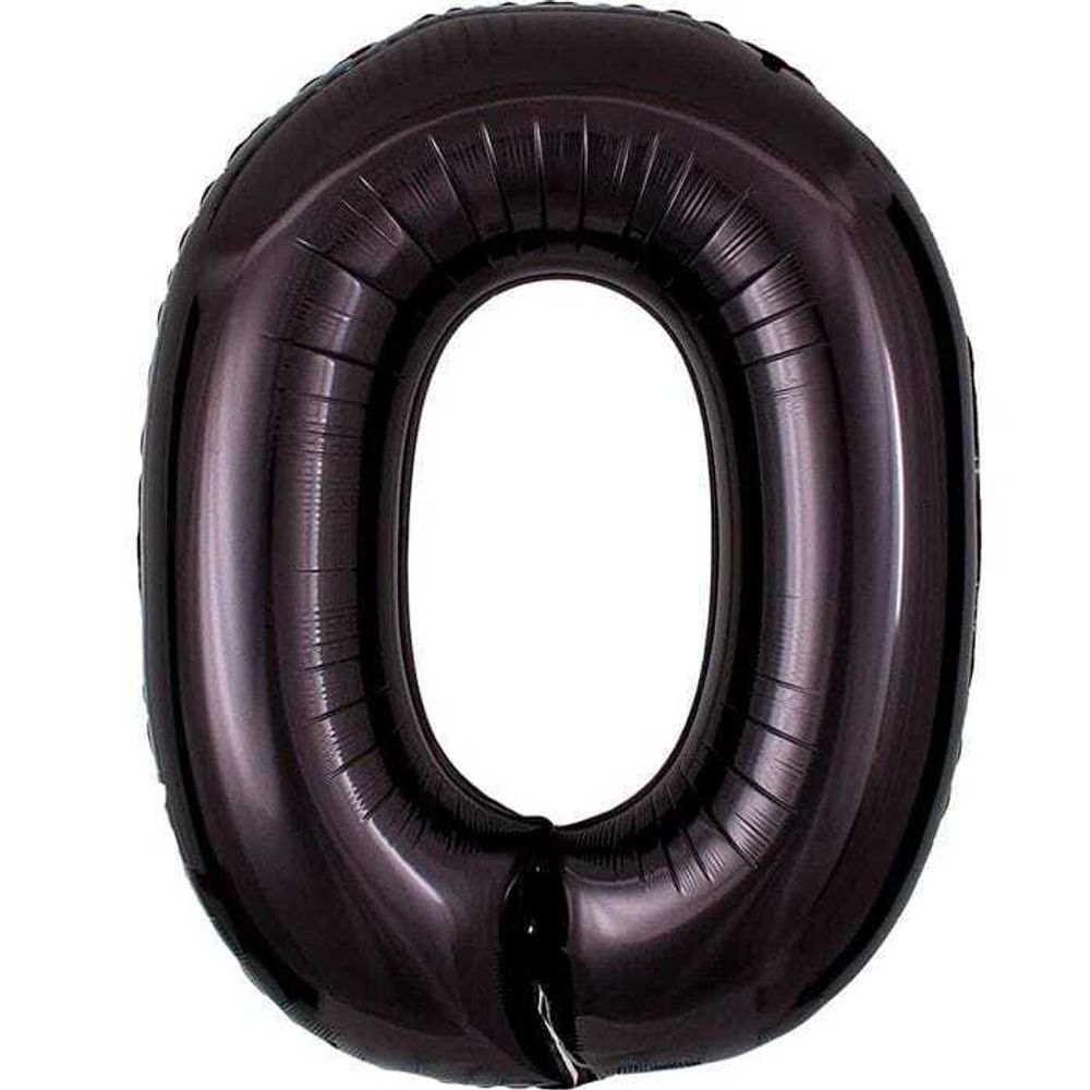 FM Шар 40" / 102 см "Цифра 0" Черный (БГ-60)  Изображение3