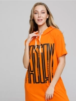 Туника платье удлиненная домашняя с капюшоном