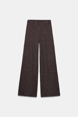 ZARA ШИРОКИЕ БРЮКИ ИЗ МЯГКОЙ ТКАНИ, КОРИЧНЕВЫЙ МЕЛАНЖ