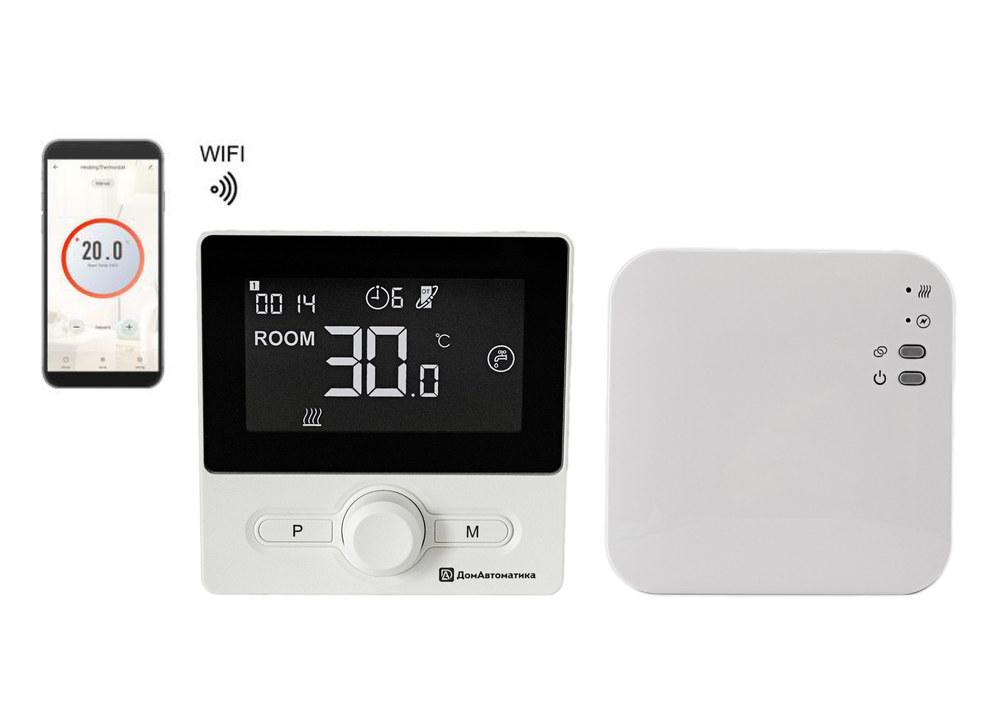 Цифровой комнатный термостат ДомАвтоматика DWT25 OT WIFI с OpenTherm и Wi-Fi беспроводной