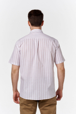 Сорочка мужская ZEER короткий рукав, хлопок/лен 77641 12