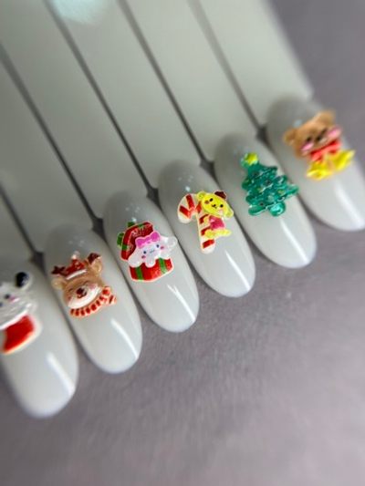 Zoo nail Фигурки объемные для дизайна Зимний микс, 1870, 10шт