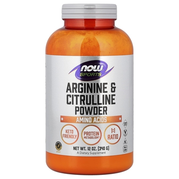 Now Foods Arginine Citrulline Powder 340g , Аргинин Цитрулин в порошке, без вкуса