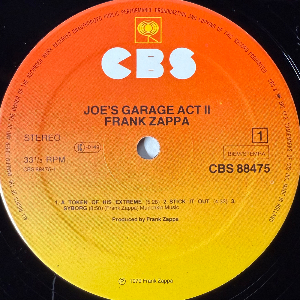 Frank Zappa - Joe's Garage Acts II & III 2LP (Голландия 1979г.)