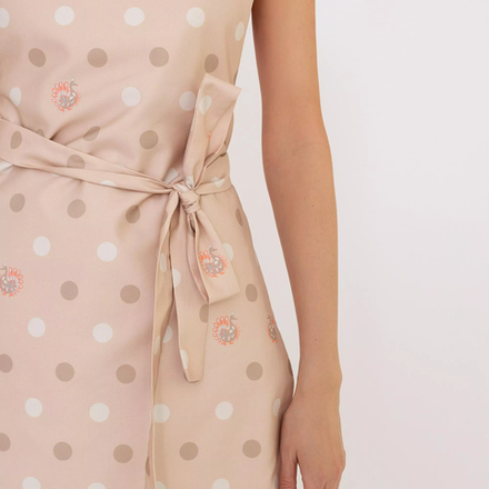 Фартук Mollen песочно-бежевый с узором горох