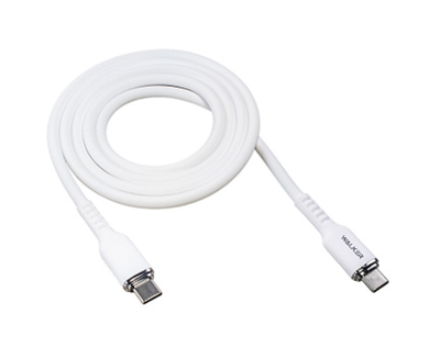 Кабель USB "WALKER" C795, 60W, Type-C-Type-C, поддержка PD, мягкий силикон, белый