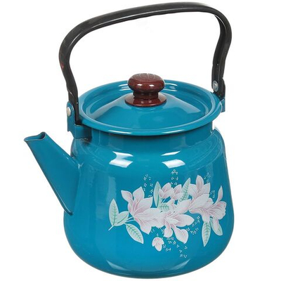 Чайник сталь, эмал, 3.5 л, ручк металл, Сиб товары, васильковый, С2716.34/.4/.К*75/4*75/К/.3К