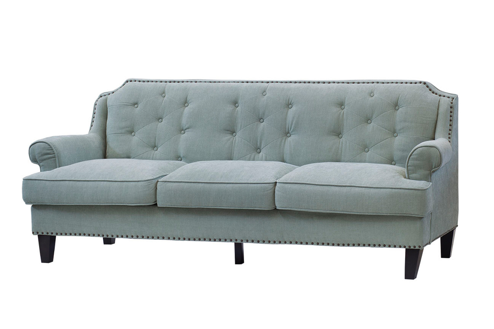 Диван ZW-432 трехместный рогожка бирюзовая цвет 20, 218*89*90см Garda Decor