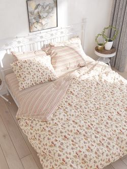 Постельное белье Сказка "Виктория/Нежная полоска" 1,5-сп Наволочка 50х70 см 1 шт Простынь 150х215 см Пододеяльник 145х215 см, перкаль