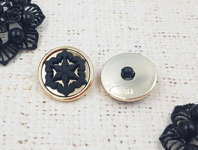 Пуговицы костюмные, d 2,4 см, золото с чёрным