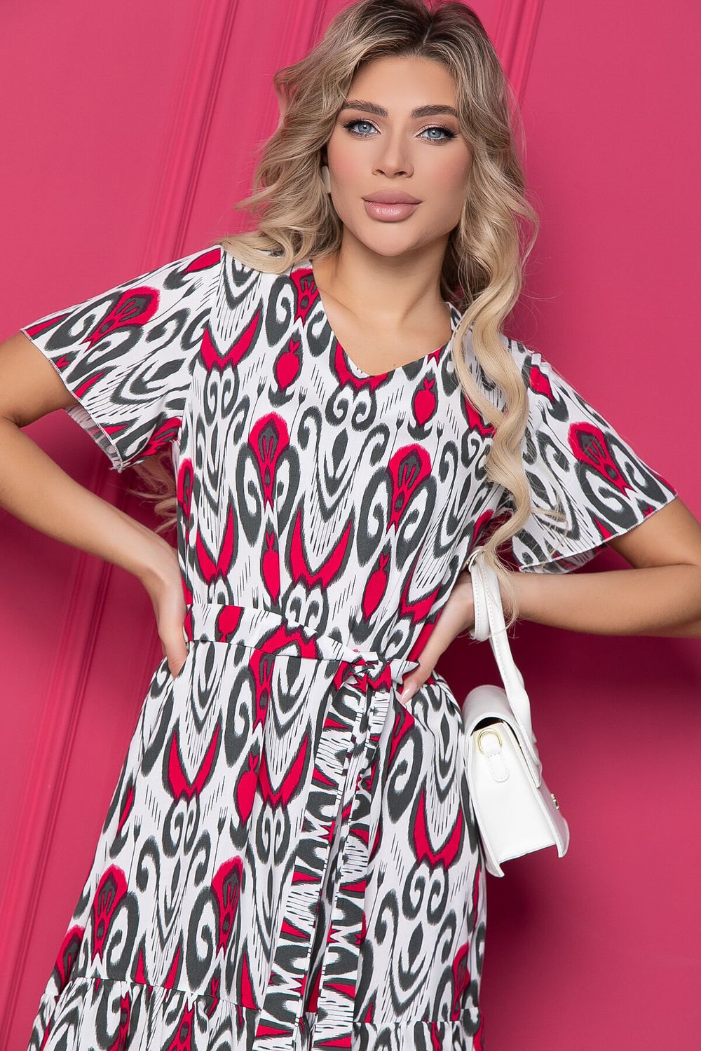 Платье "Малика" (бело-красное) П8832 LT Collection