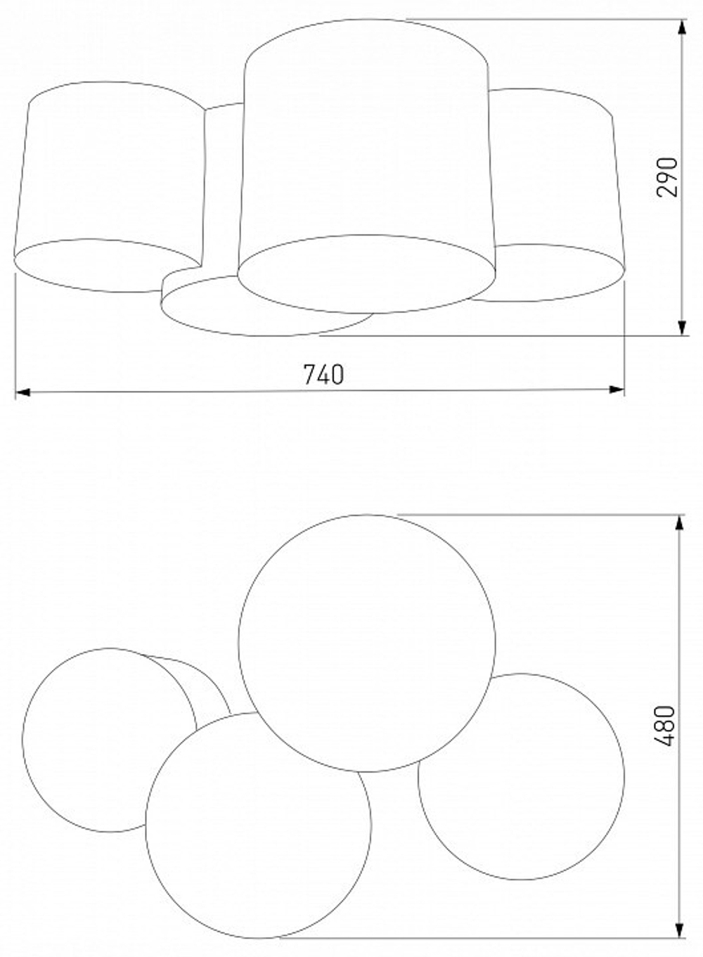 Накладная люстра TK Lighting 4184 Mona Colour