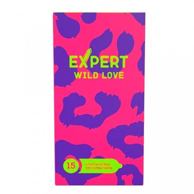 Презервативы EXPERT Wild Love, ребристый, точечный, ребристо-точечный, 15 шт