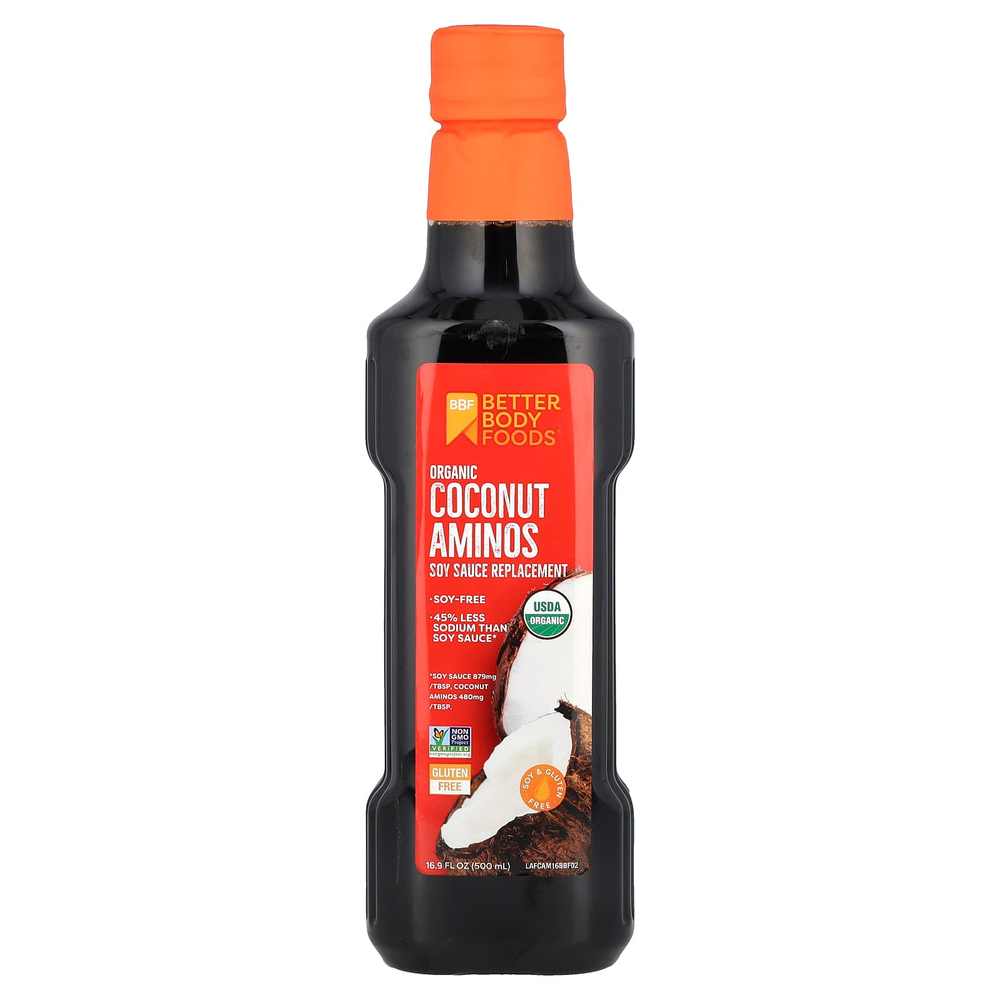 BetterBody Foods, Organic Coconut Aminos, заменитель соевого соуса, 500 мл (16,9 жидк. унц.)