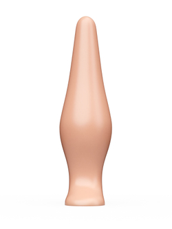 Телесная анальная пробка с широким основанием - 14 см.