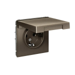 ARTGALLERY РОЗЕТКА с заземл. со шторк. с крышкой, 16А, IP20, механизм, МОККО