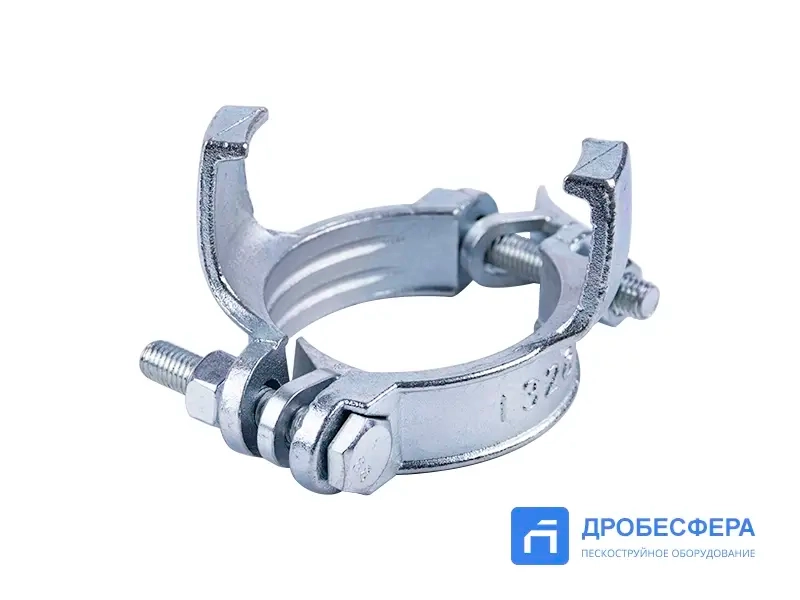 Хомут силовой двухболтовый сталь SK 76 с фиксаторами