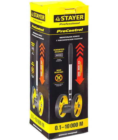 STAYER ProControl 0.1 - 9999 м, измерительное колесо (курвиметр), Professional (34191)