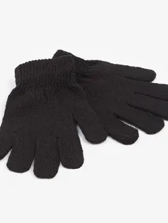 Перчатки женские Collorista однослойные, цв. чёрный, р-р 19 см