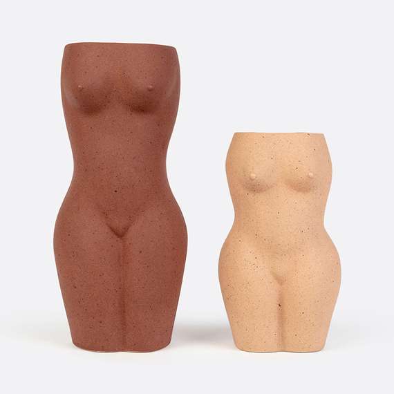 Ваза для цветов body, black, 23 см