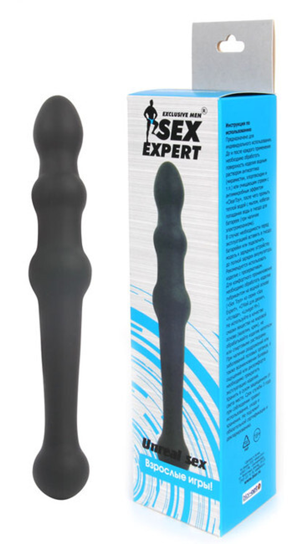 Анальный стимулятор Sex Expert Unreal sex (19 см,) (Цвет: черный)