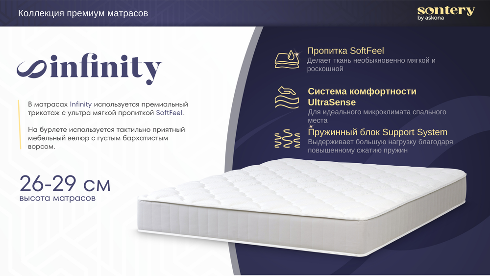 Матрас Askona INFINITY Elegant h≈26см