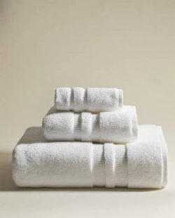 ZARA HOME БАННОЕ ПОЛОТЕНЦЕ С ДВОЙНОЙ КАЙМОЙ, БЕЛЫЙ