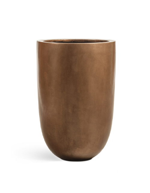 хххКашпо TREEZ Effectory Metal Высокая конус-чаша Тёмное матовое золото в-67, д-46 см 41.3317-04-015-BRS-67