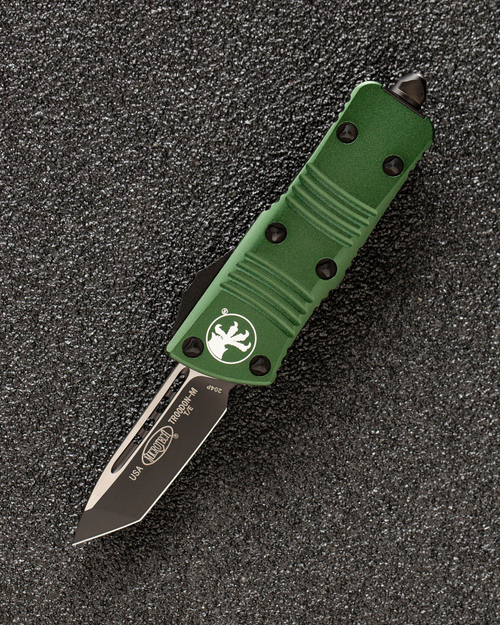 Автоматический складной нож SteelBro Microtech Mini Troodon Black Tanto 240-1OD (зеленый) фронталка/выкидуха