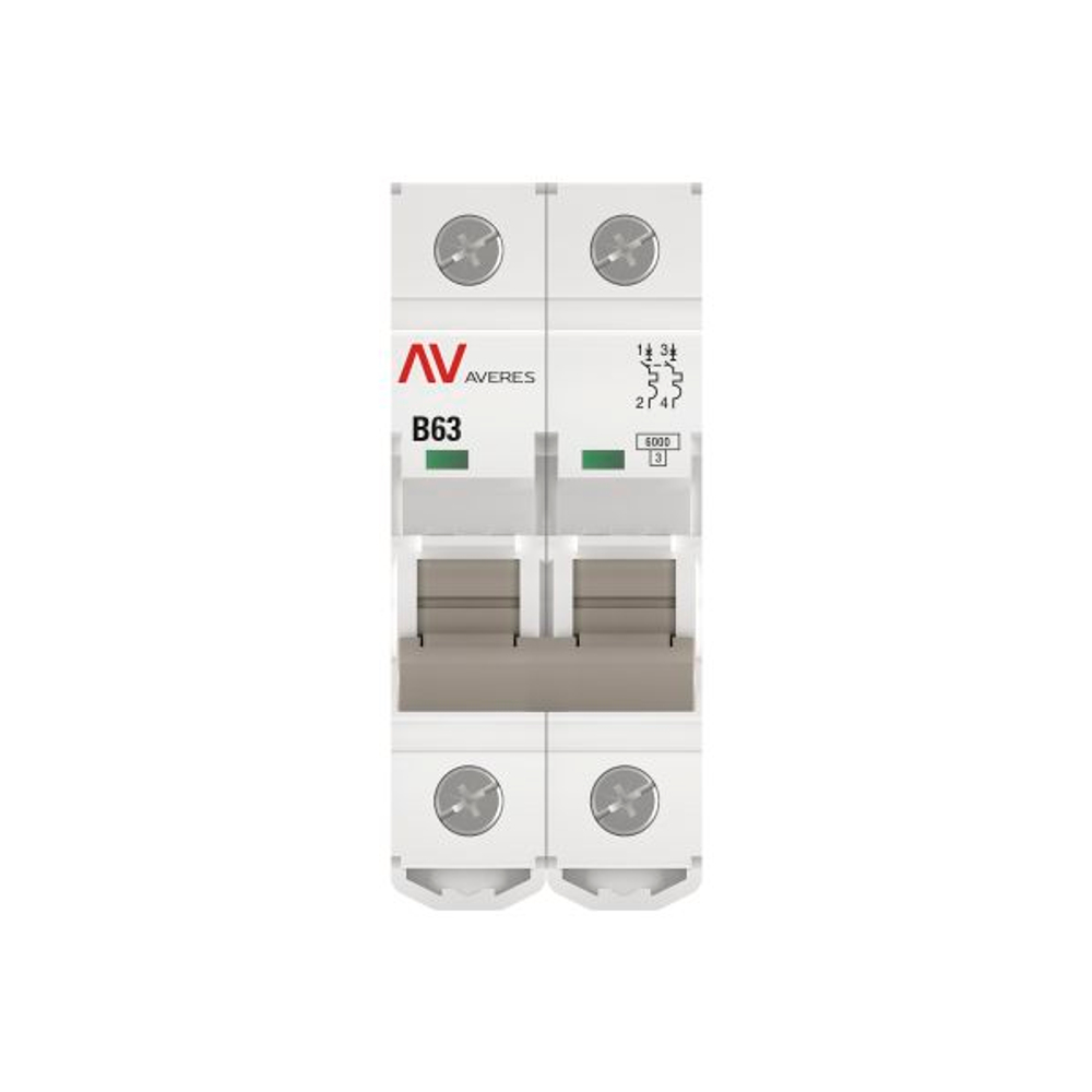 Выключатель автоматический AV-6 2P 63A (B) 6kA EKF AVERES