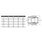 Муфта полипропиленовая 50х1 1/2" ВР комбинированная TEBO