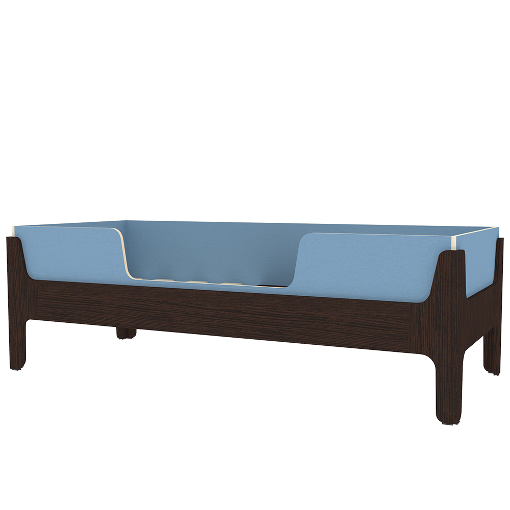 Кровать односпальная КарИВи Лотос Венге Светло-синий, голубой