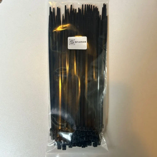 Стяжки нейлоновые кабельные, хомуты пластиковые для кабеля 3,6 х 200мм усиленные