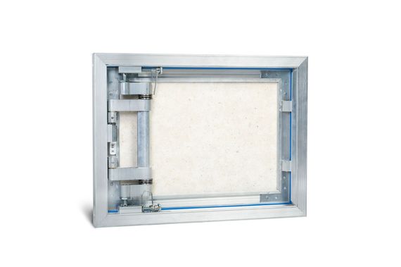 Люк под плитку нажимной Модерн Мини 200х500 мм (ШxВ, 20х50 см) с надежной износоустойчивой петлей, алюминиевый