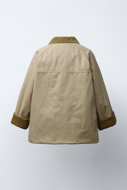 ZARA ТРЕНЧ С ВЕЛЬВЕТОВЫМ ВОРОТНИКОМ, БЕЖЕВЫЙ