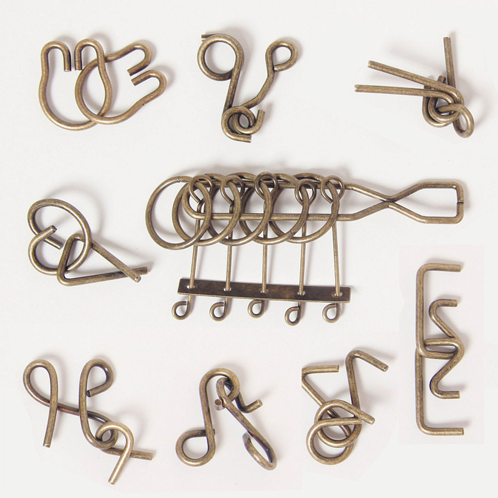 Набор металлических головоломок Eureka Стимпанк 6 коричневый (9 головоломок)