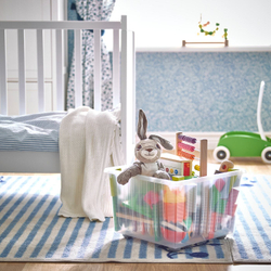 IKEA VESSLA  (ИКЕА ВЕССЛА)  -  Контейнер для мусора на колесах, белый, 39x39 см