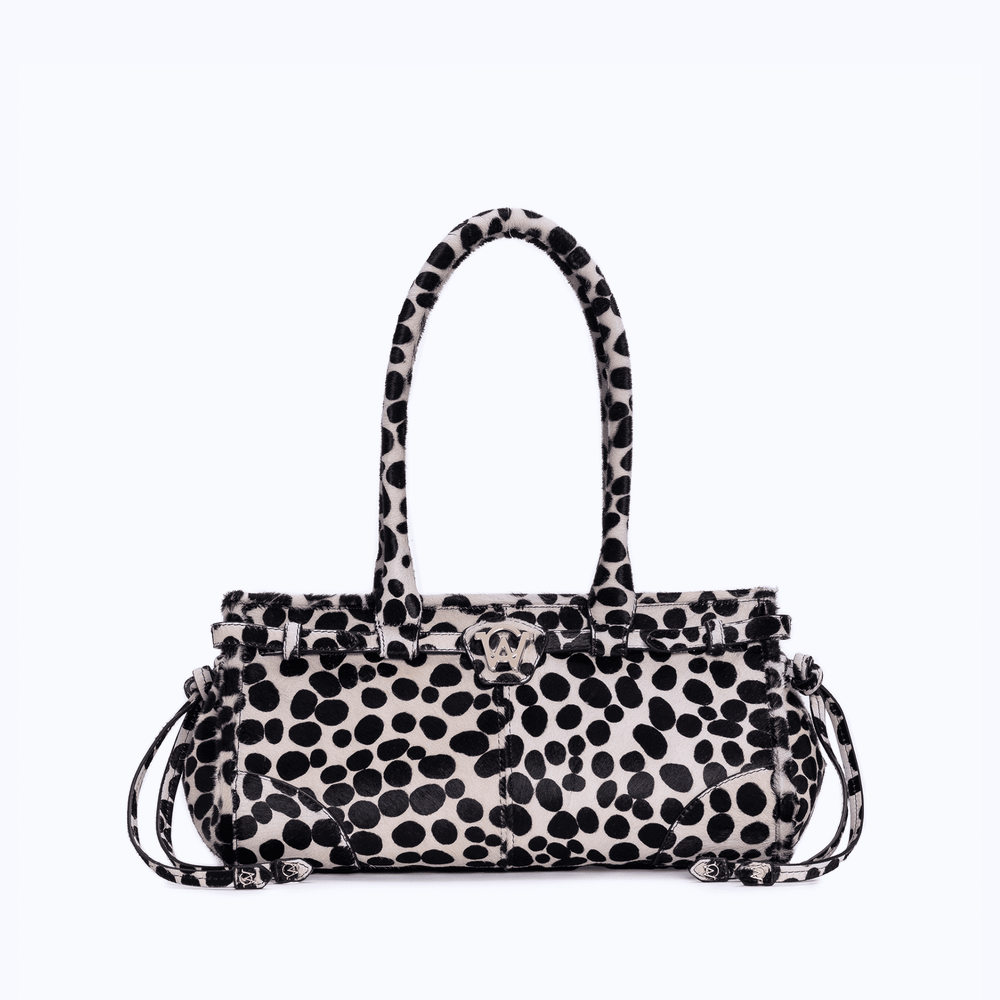 MANC КОЖАНАЯ СУМКА "BABY JANE", БЕЛЫЙ/ЧЕРНЫЙ