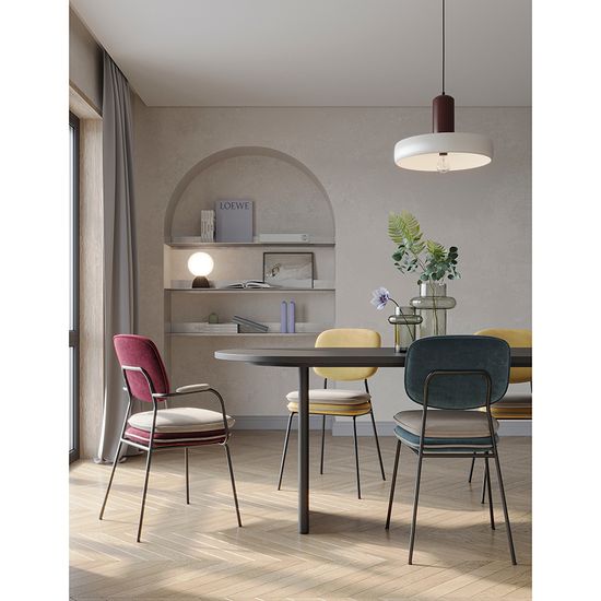 Стул pea, велюр, желтый/бежевый