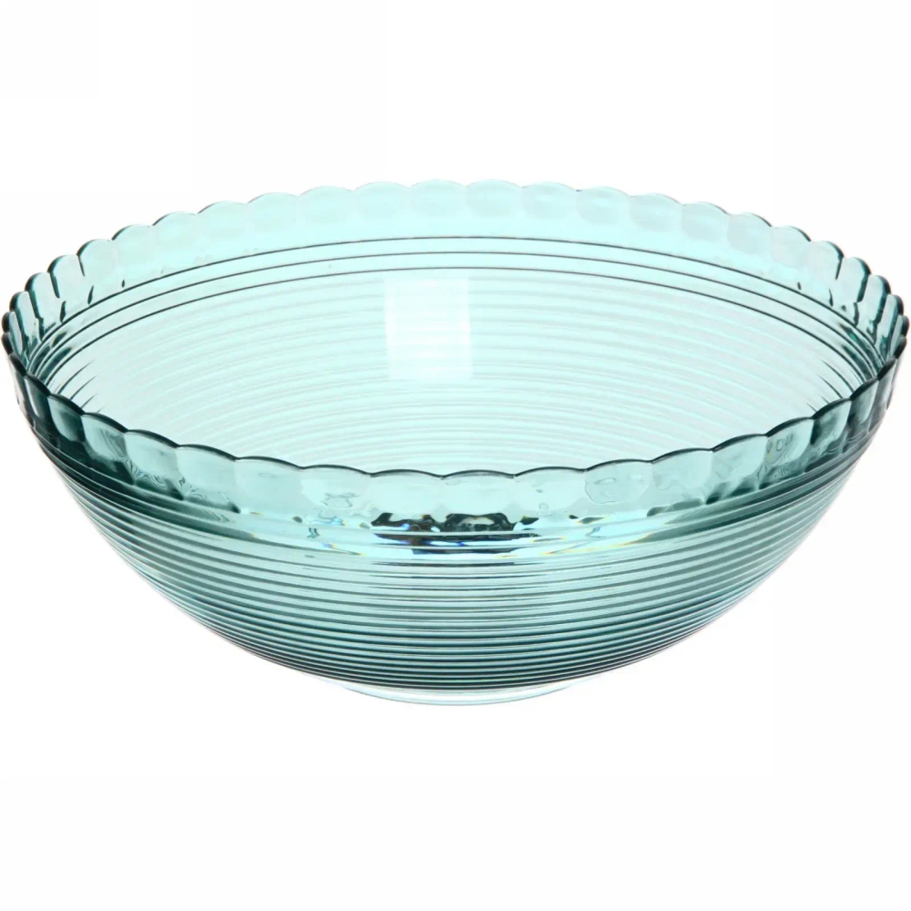 Салатник пластиковый «Мадлен» 23*9см полоски, морская волна