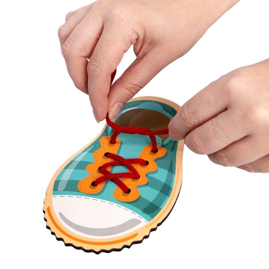 Шнуровка деревянная "Ботинки" Baby Toys Wood (европодвес)