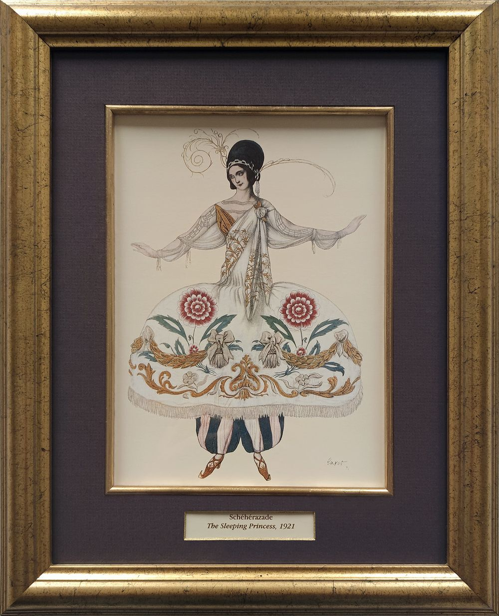 Лимитированная копия эскиза Льва Бакста «Шехеразада» из балета «Спящая красавица» 1921 года»