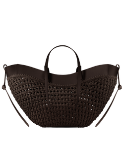 POLENE СУМКА CYME RAFFIA, ЦВЕТ ЧЕРНОГО ДЕРЕВА